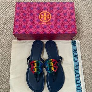 Tory Burch Multicolor Logo Thong Sandals